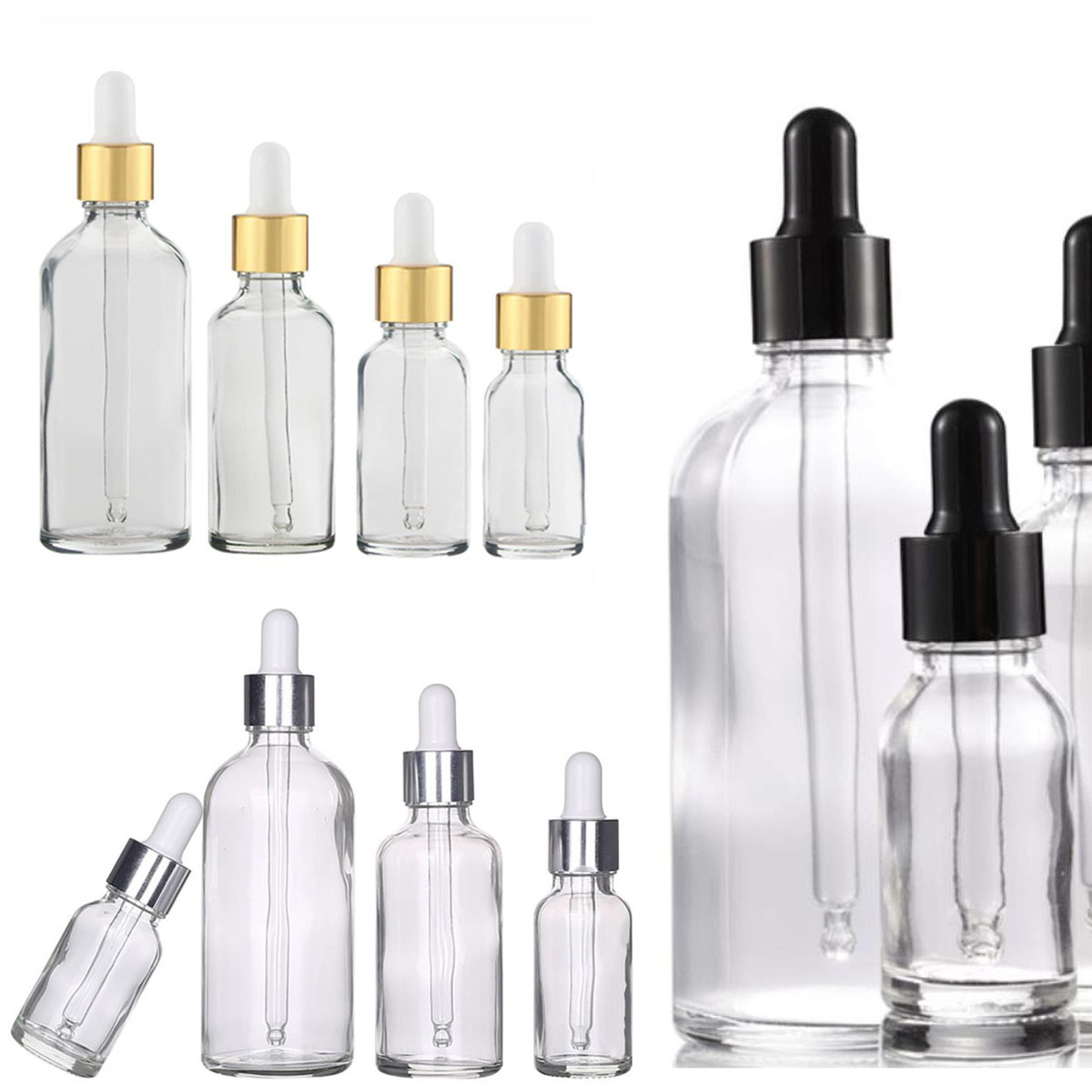 Juice Bottle Dropper - 5/10/15/30/50/0 مللي زجاجة قطارة زجاجية شفافة