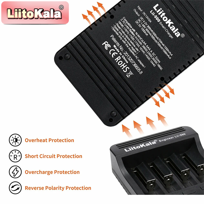 شاحن بطاريات LiitoKala Lii-500 - مراجعة Vape Battery 18650 وسعره
